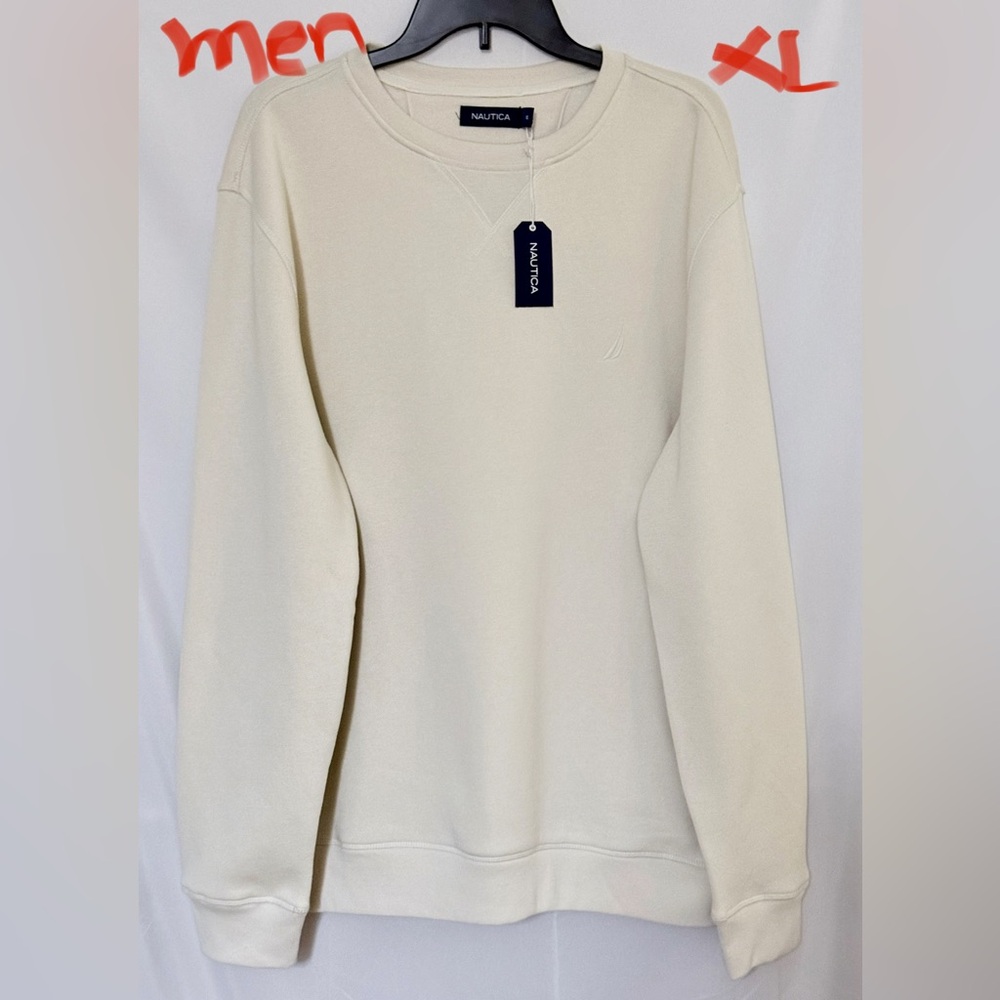 Nautica Men's Cream Crew Neck Shirt